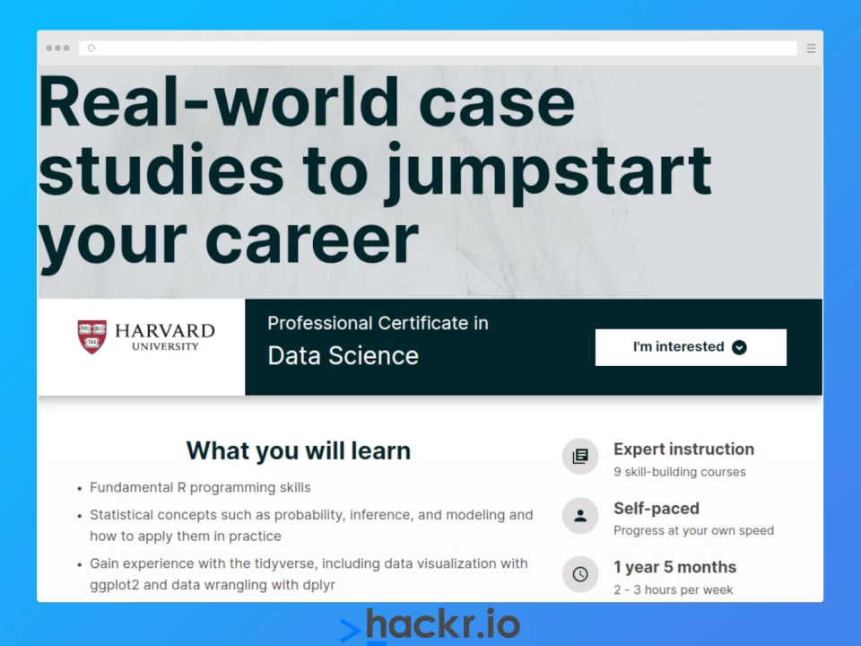 [edX] Certificado Profesional de Harvard en Ciencia de Datos