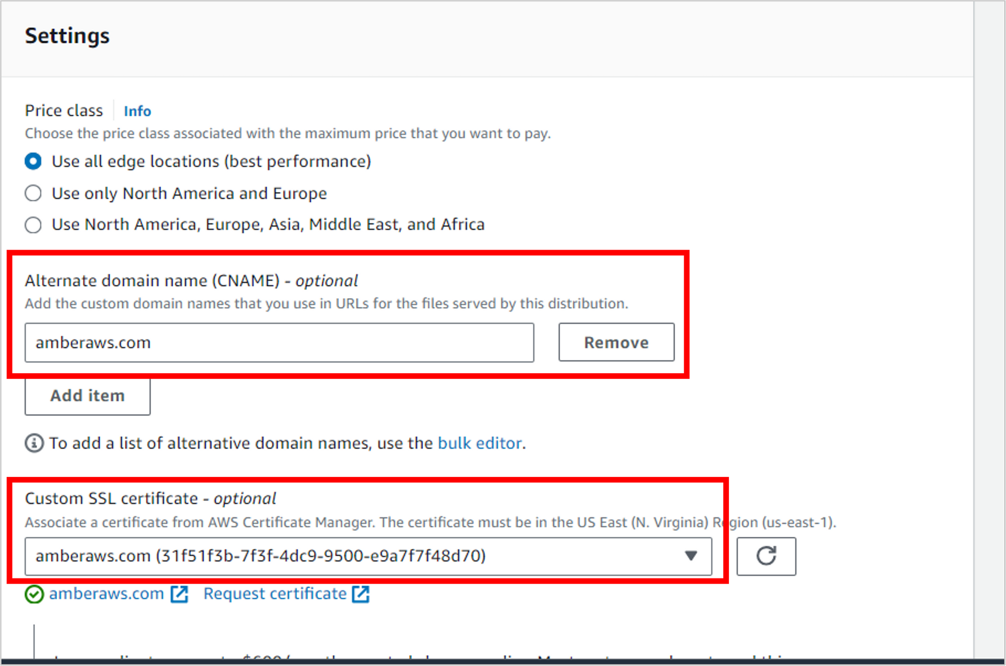 Settings-for-CloudFront