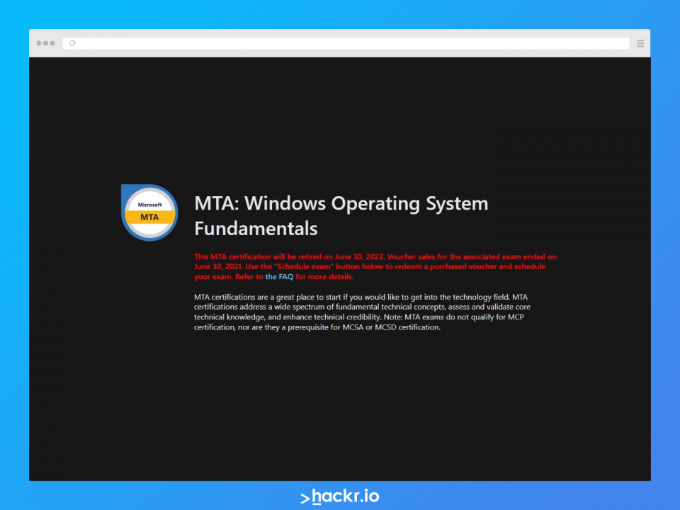 MTA Windows Operating System Fundamentals