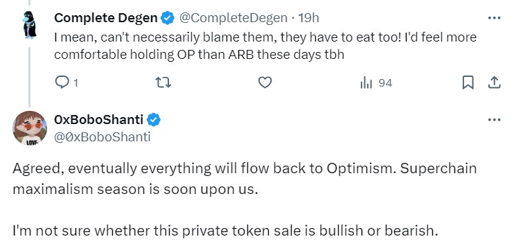 Optimism private sale