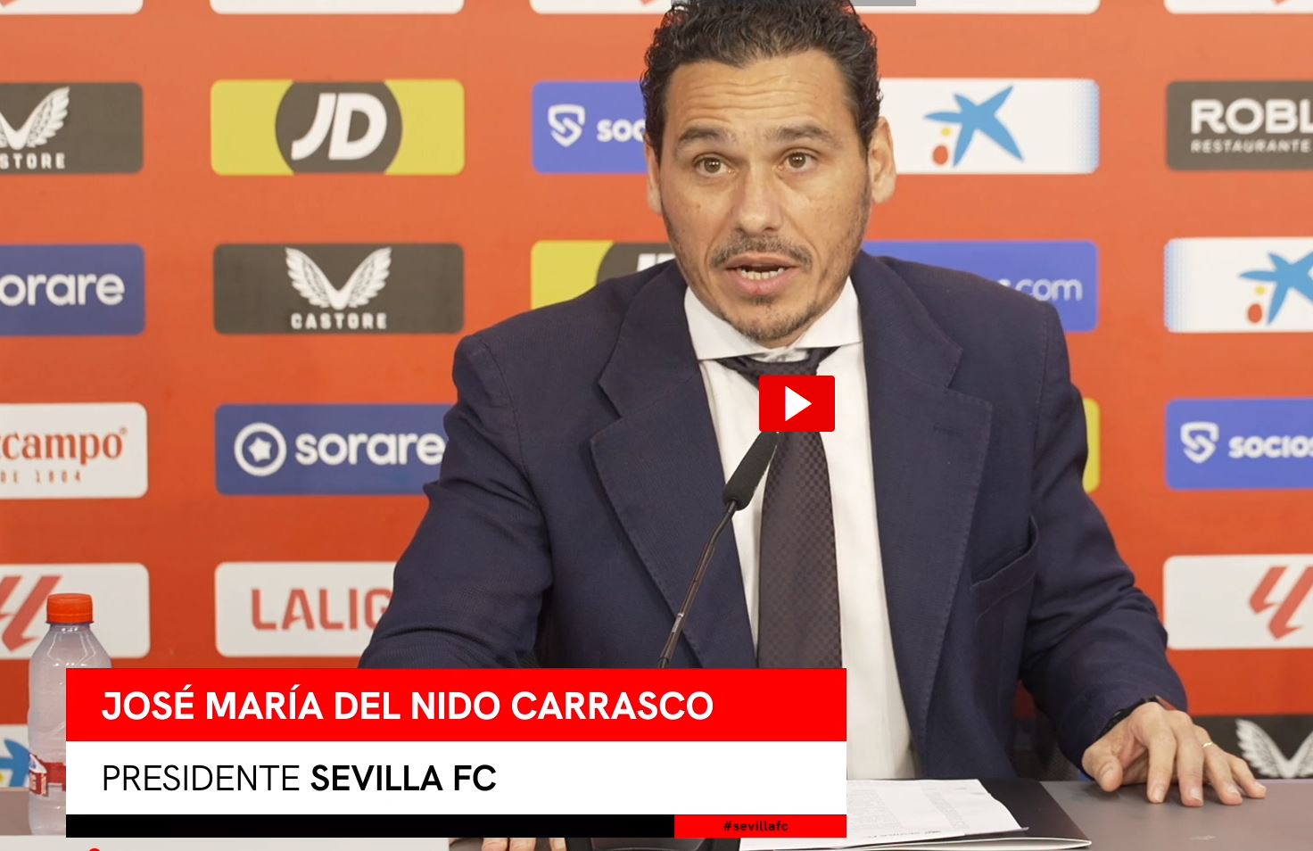 Jose Maria Del Nido Carrasco, Sevilla FC President announcing Scout Adviser, the new AI tool. Source: Sevilla FC