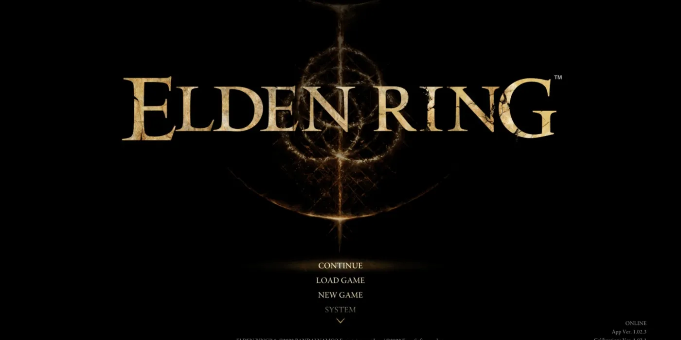 Elden Ring menu principal