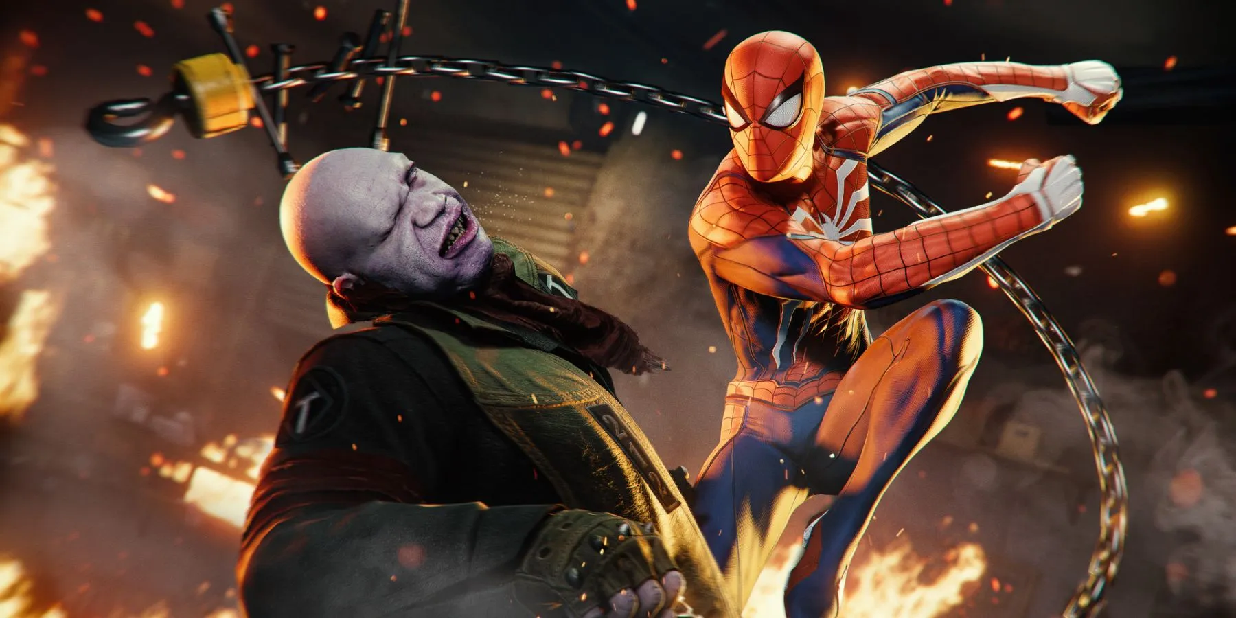 Spider-Man luchando contra Tombstone
