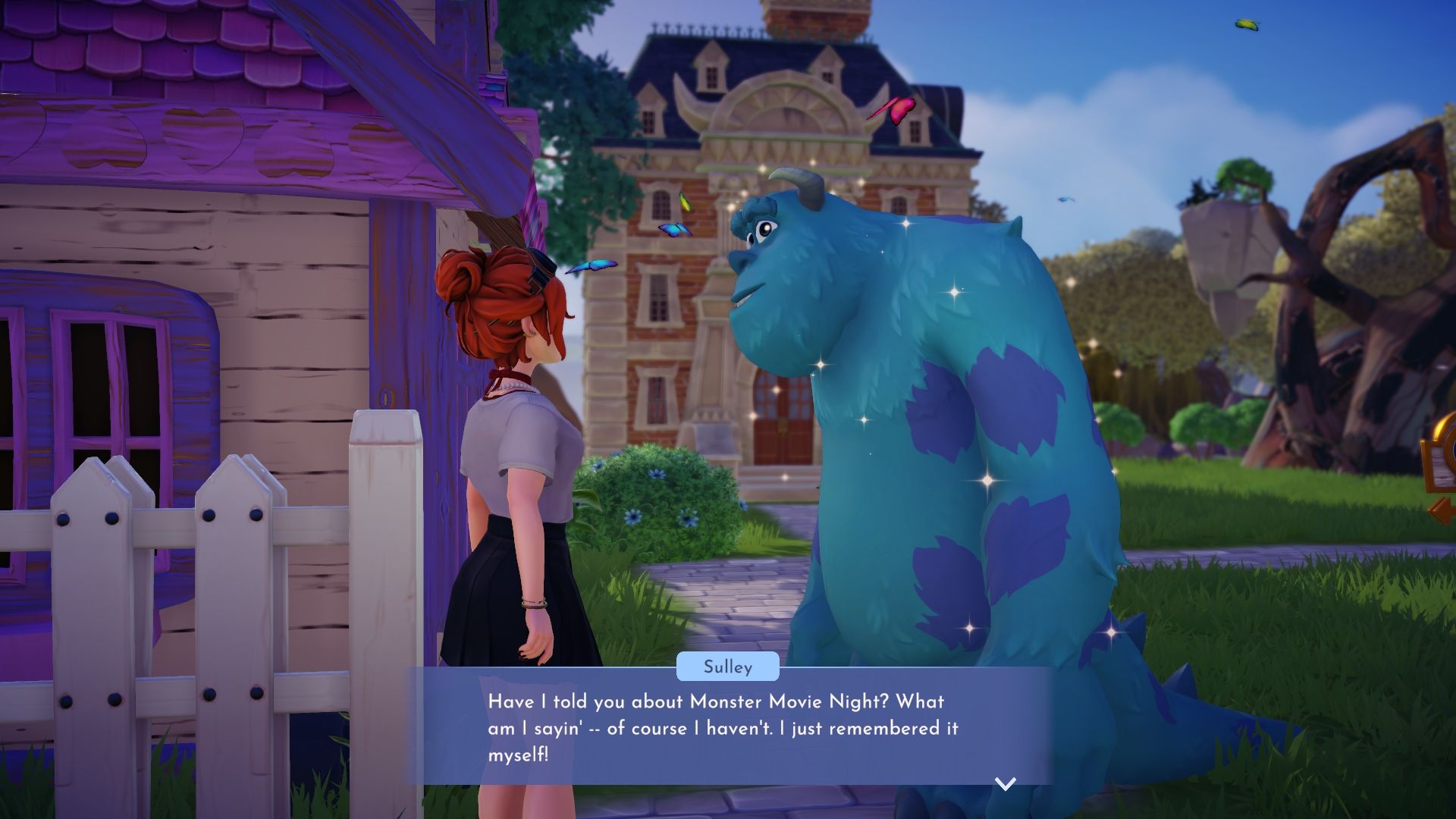 Disney Dreamlight Valley Sulley asks about Monster Movie Night