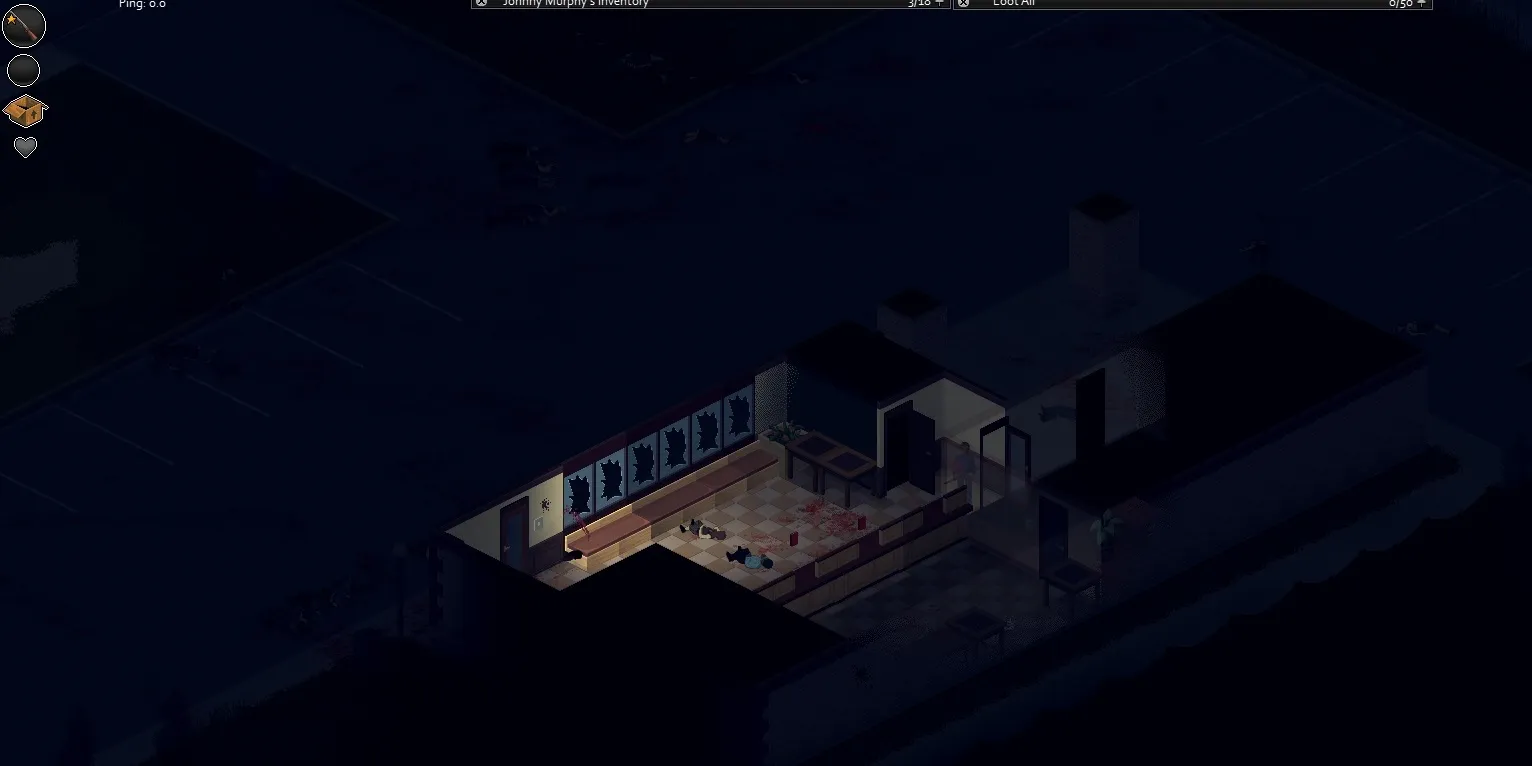 Gameplay nocturne dans Project Zomboid