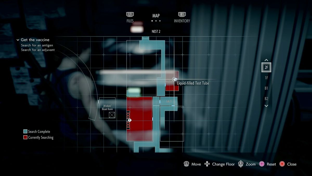 Ubicación del mapa de la muestra de adyuvante de Resident Evil 3