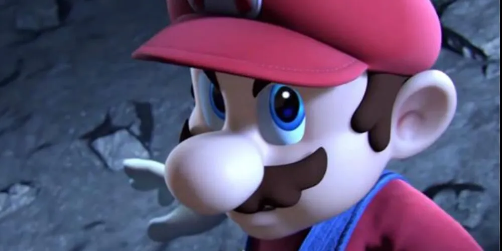 Mario olhando ansiosamente