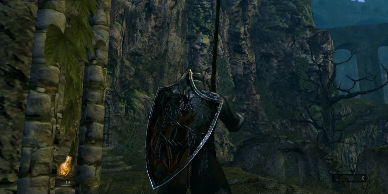 Escudo de Pipa da Torre em Dark Souls