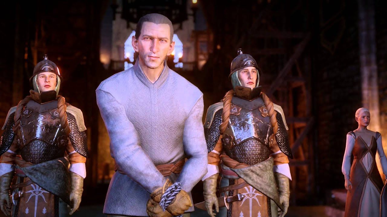 Maire Gregory Dedrick being judged in Dragon Age Inquisition.