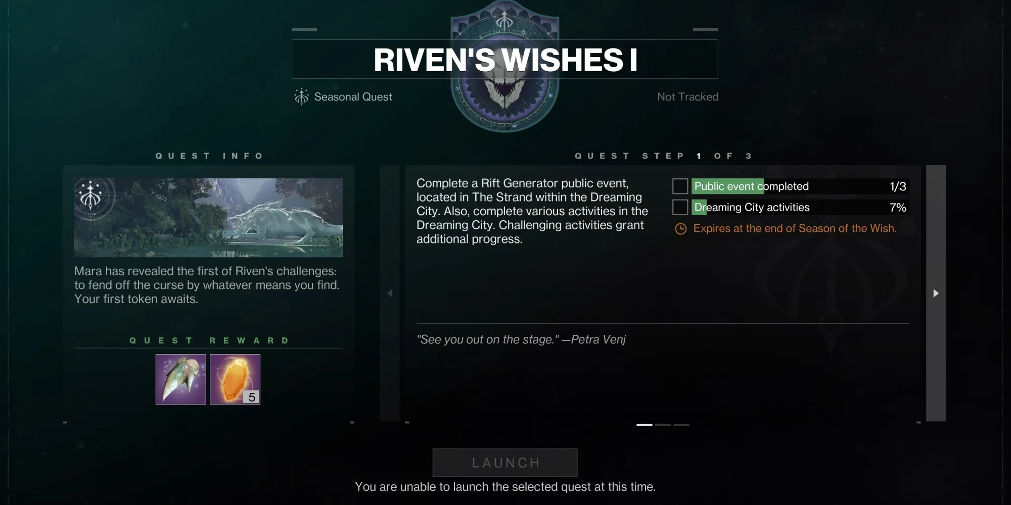 Destiny 2 Riven’s Wishes 1 Objectives