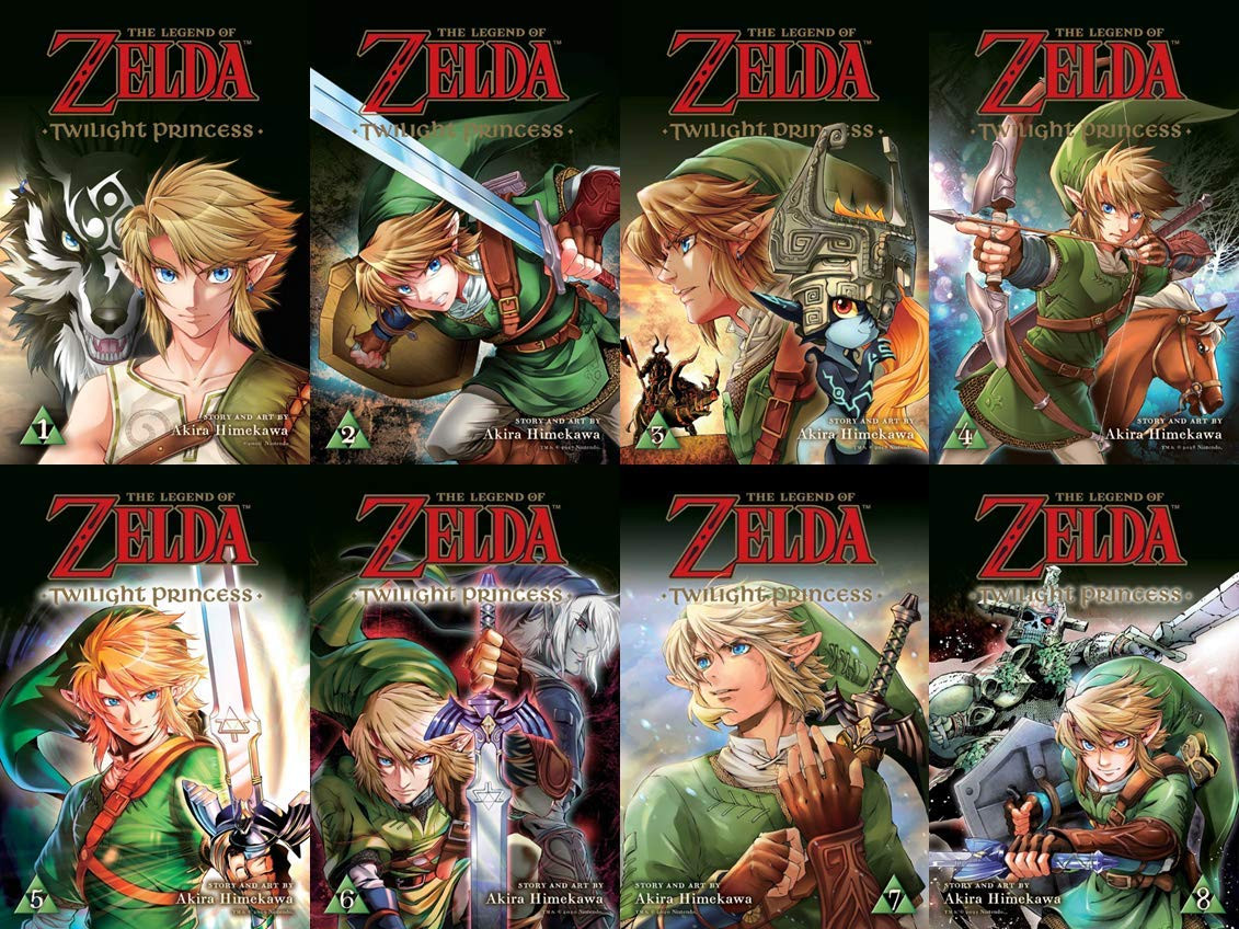 Обложка первых восьми номеров комиксов The Legend of Zelda: Twilight Princess