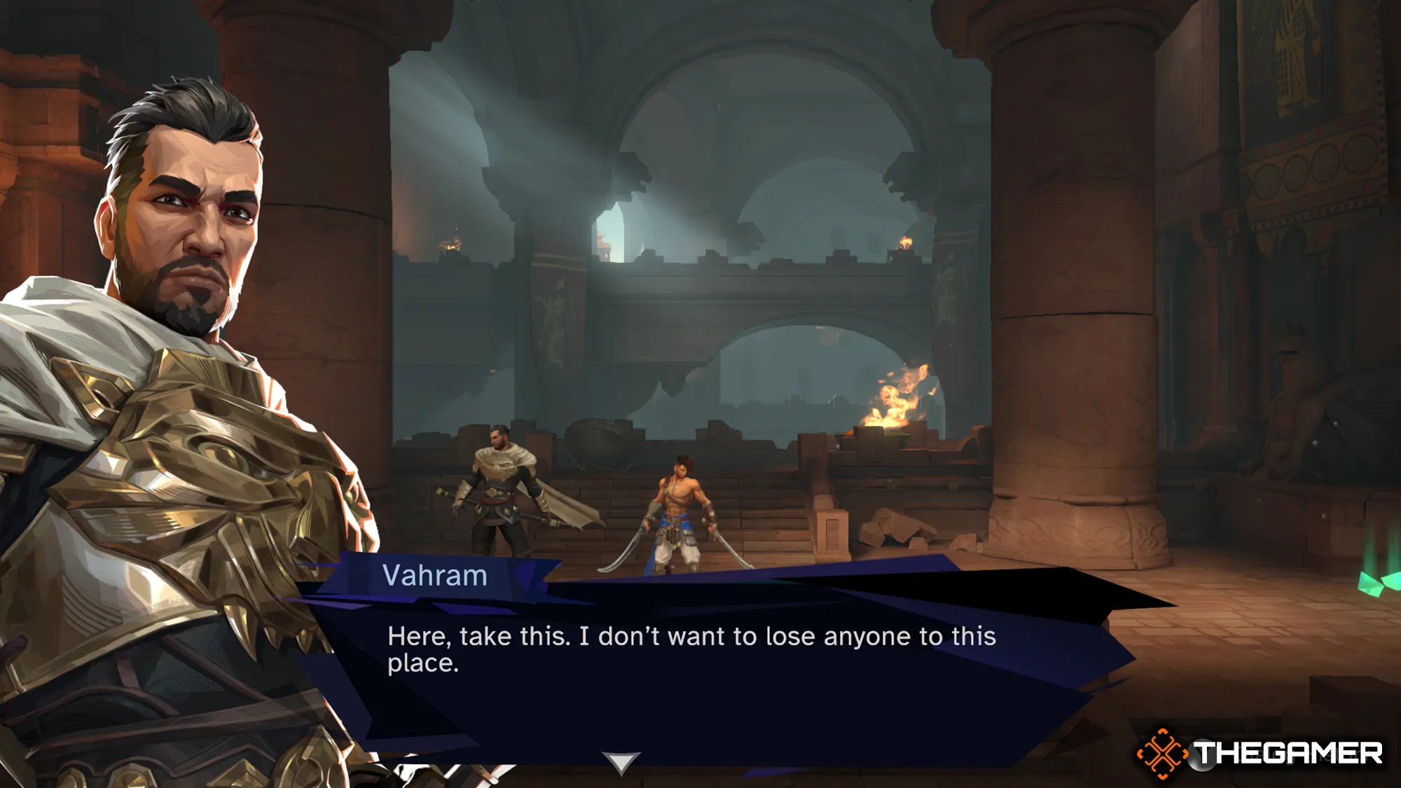 ヴァーラムの対話画面、彼はサルゴンにアミュレットを与える