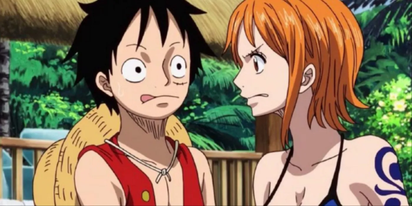 Luffy et Nami en pleine conversation dans One Piece