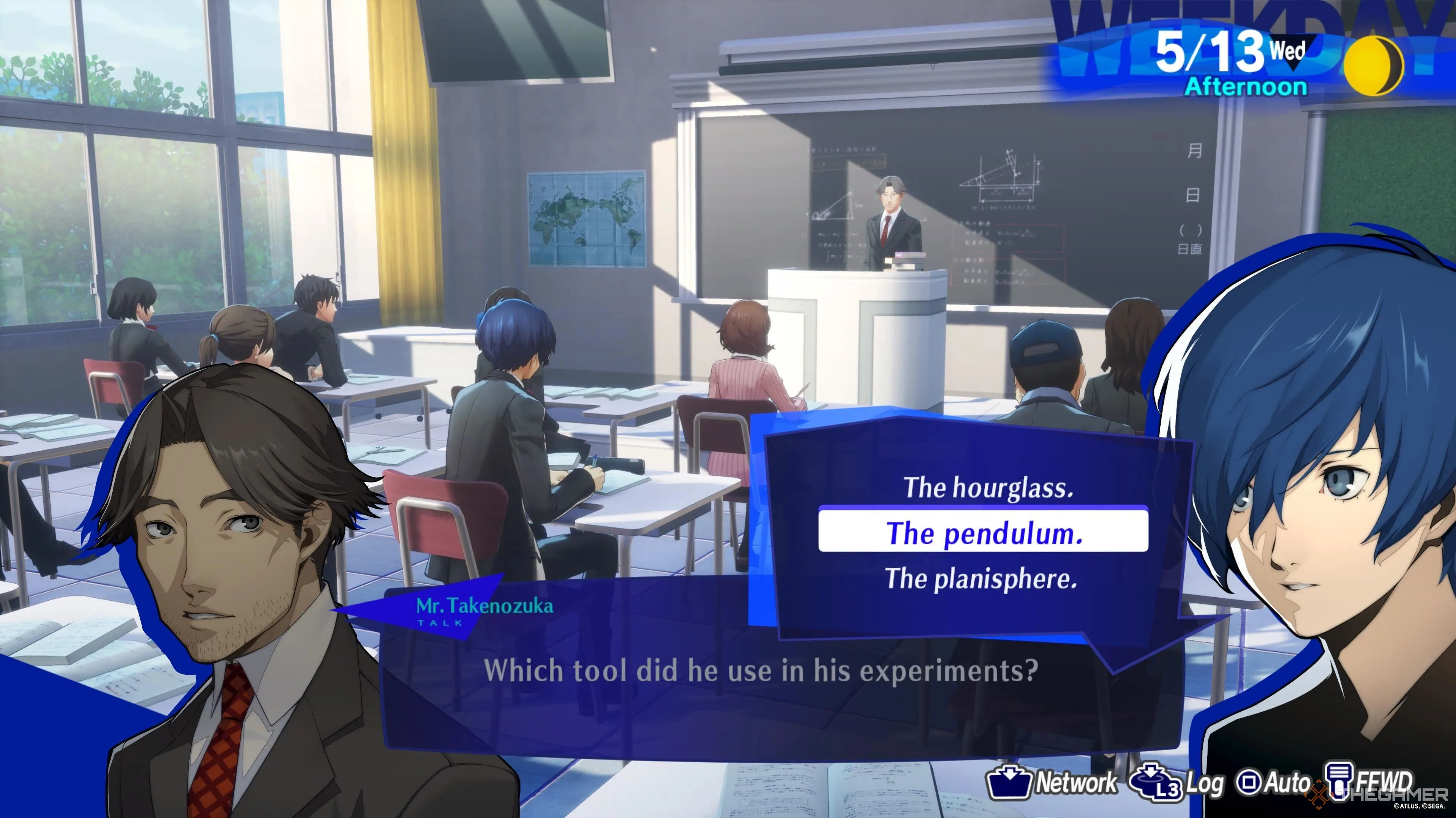 主角回答老师问题 Persona 3重載