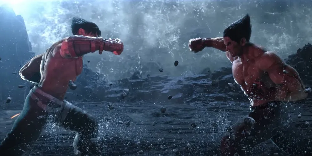 Jin and Kazuya throwing punches