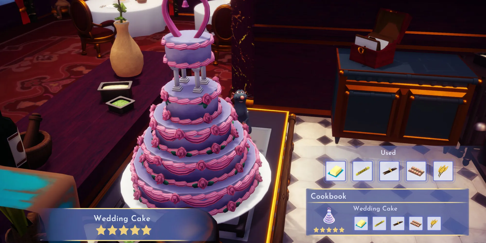 Disney Dreamlight Valley Dessert Wedding Cake Five Star Recipe Presentation
