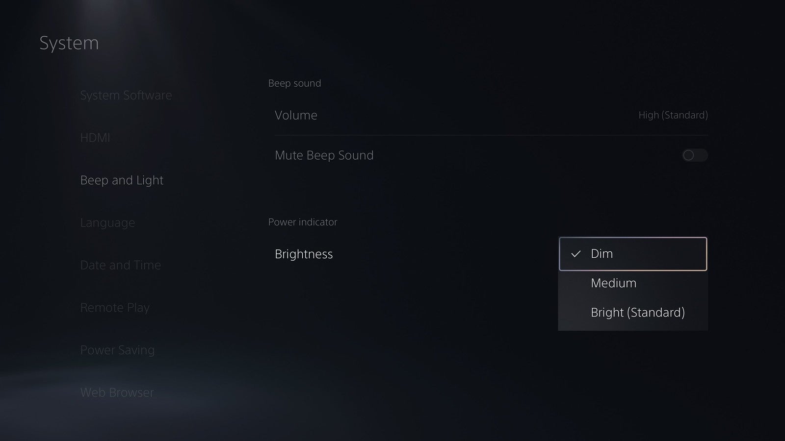 PS5 beta 亮度调整