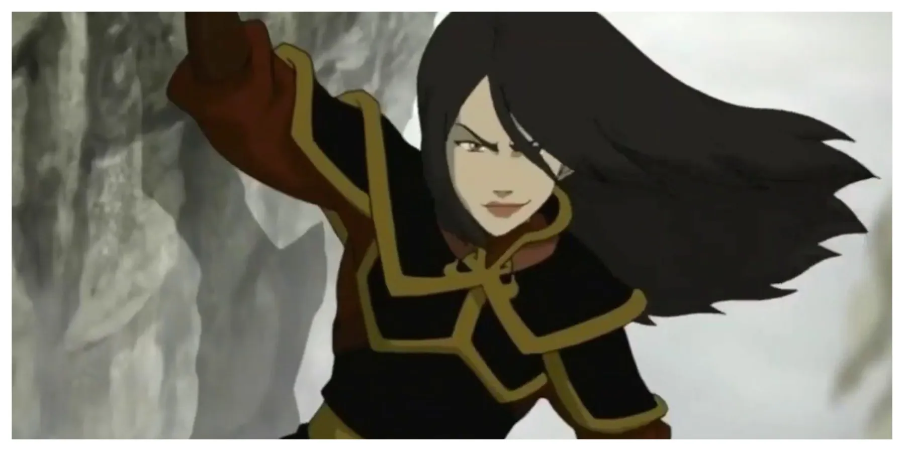Azula Hanging On The Edge Of A Mountain