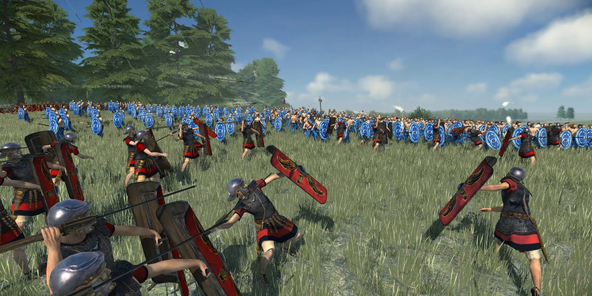 Acercamiento de soldados romanos en Total War Rome Remastered