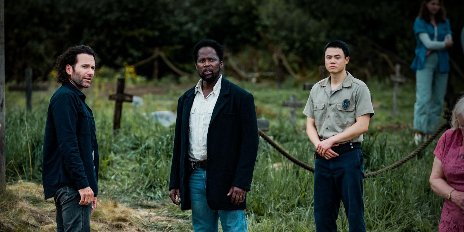 Eion Bailey, Harold Perrineau, and Ricky He on From