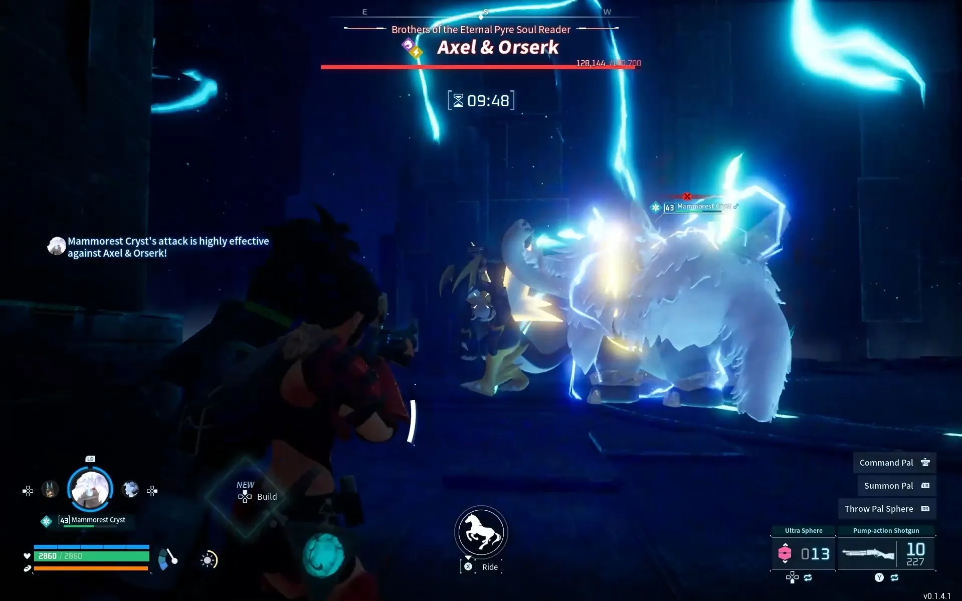Player shooting Axel and Orserk with Shotgun in Palworld