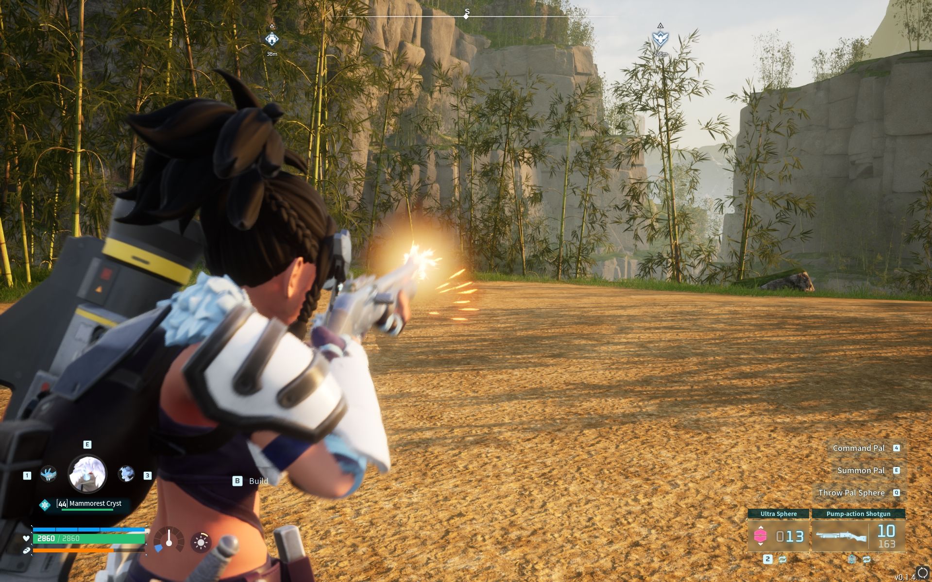 a player firing the Legendary Shotgun in Palworld