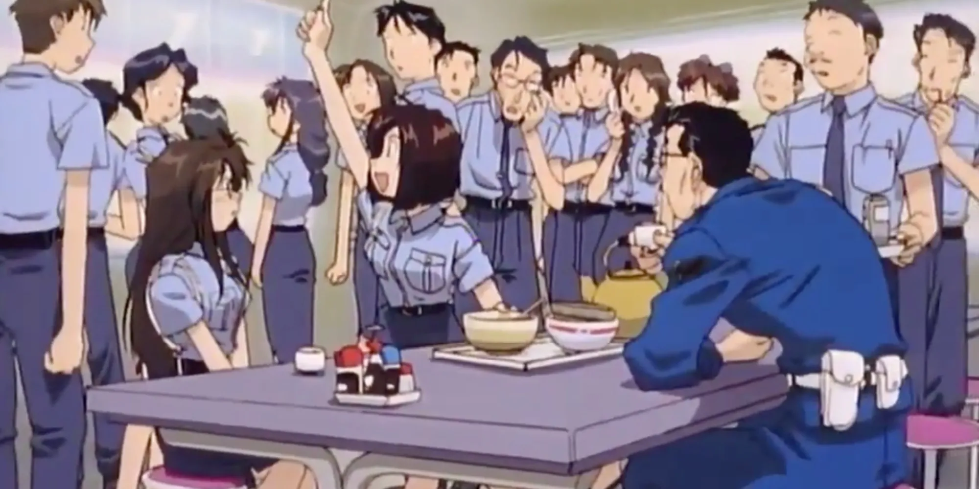A scene featuring characters in You’re Under Arrest