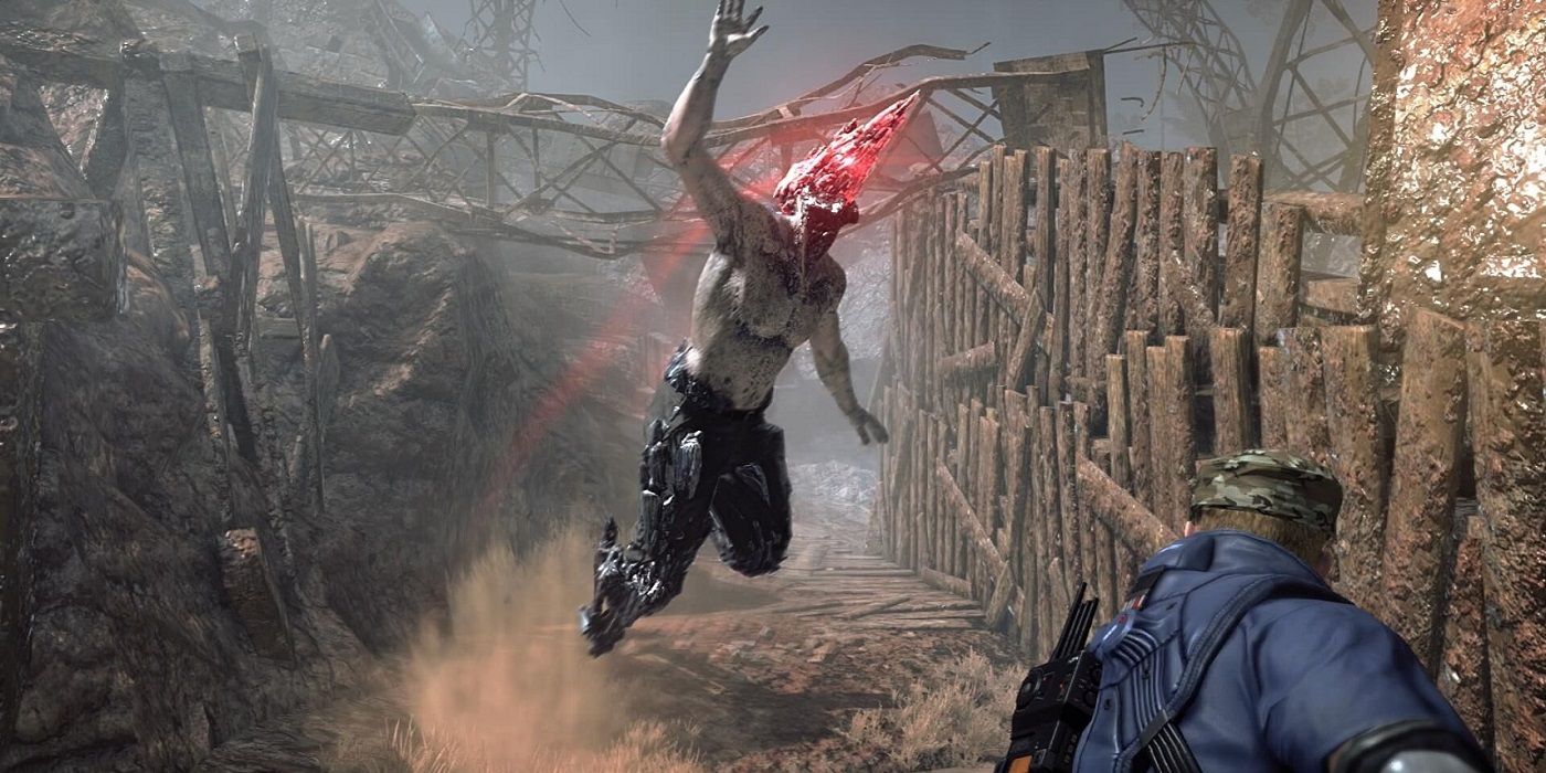 Gameplay de Metal Gear Survive avec des zombies sautant