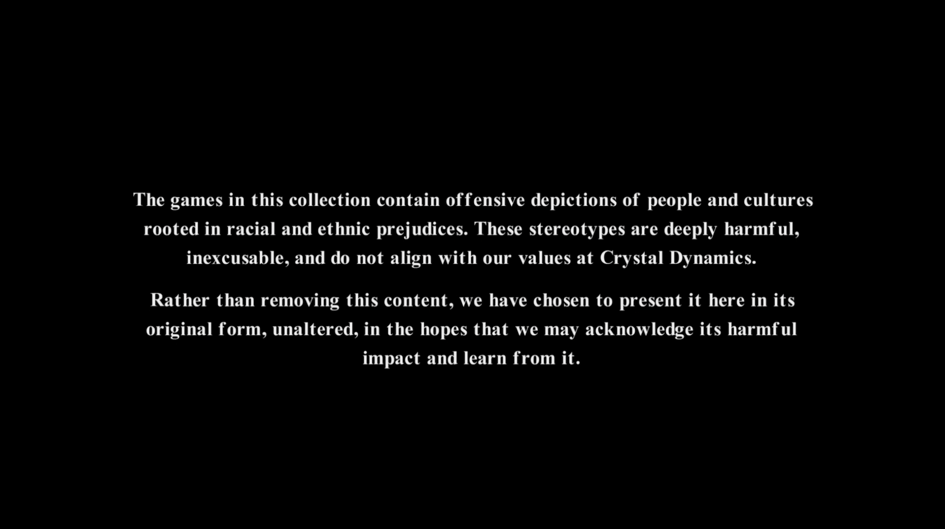 トゥームレイダー1-3 リマスター版の警告が追加されたCrystal Dynamicsの議論、攻撃的なコンテンツを含むゲーム