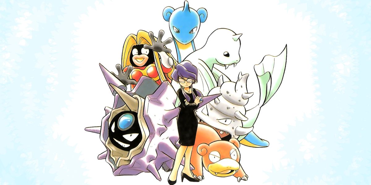 lorelei della Kanto Elite Four come appare nel manga delle avventure di pokemon