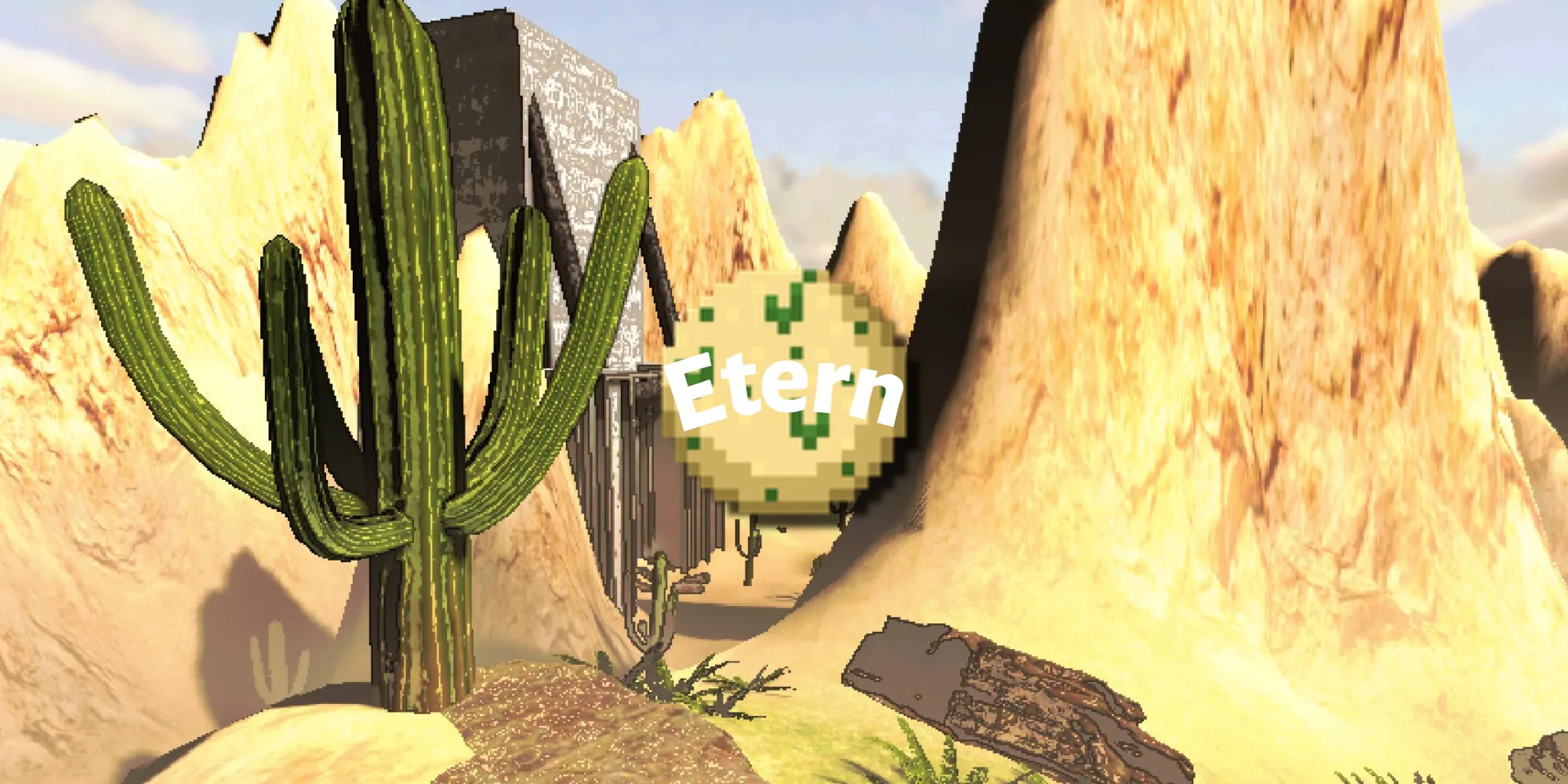 エリア51のように見えるモディファイされた砂漠の月であるエテルンのスクリーンショット