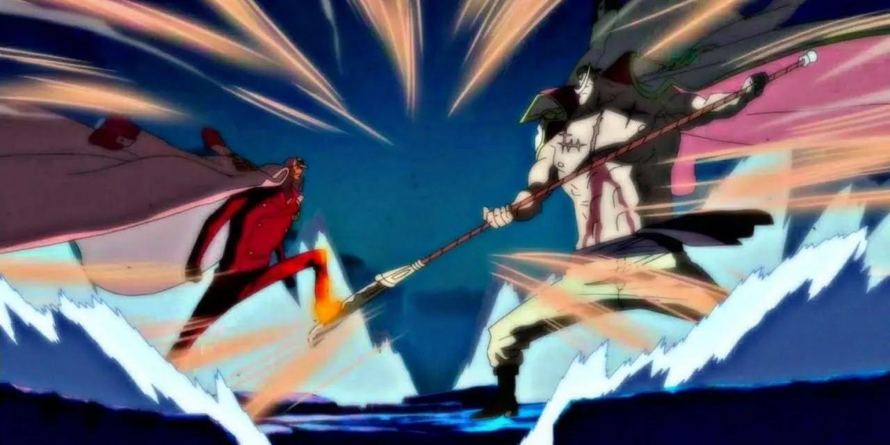 One Piece Whitebeard choca contra Akainu