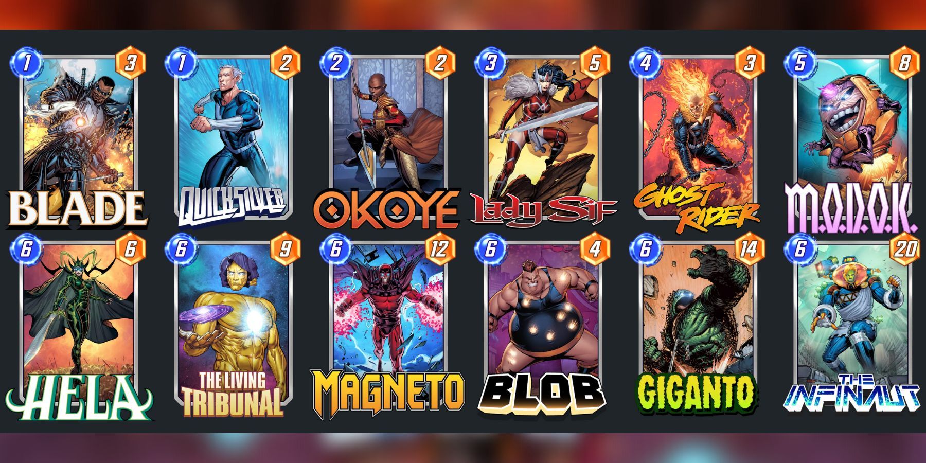 Marvel Snap 中最佳巨无霸卡组的卡牌。