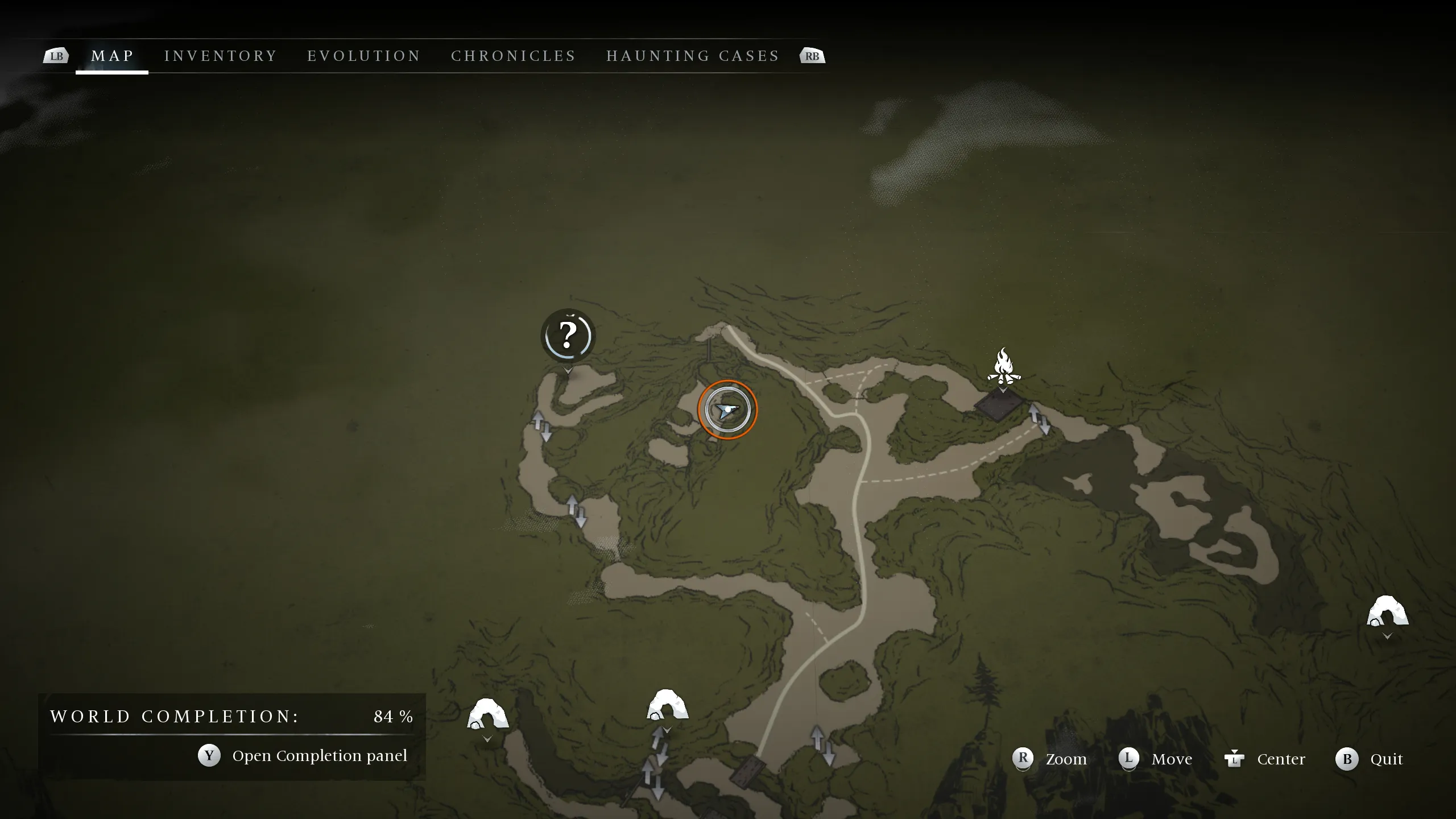 Un cercle sur la carte montrant l'emplacement du Gardien 2 - Banishers : Ghosts of New Eden