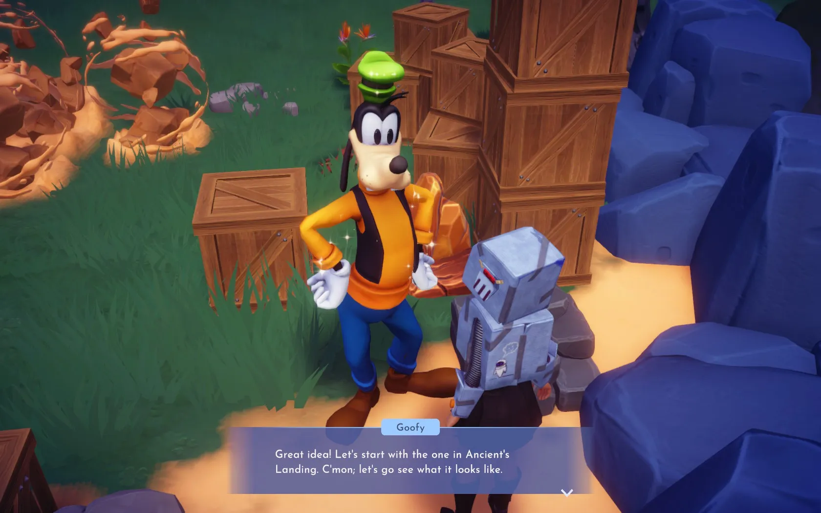 Speak to Goofy in Disney Dreamlight Valley