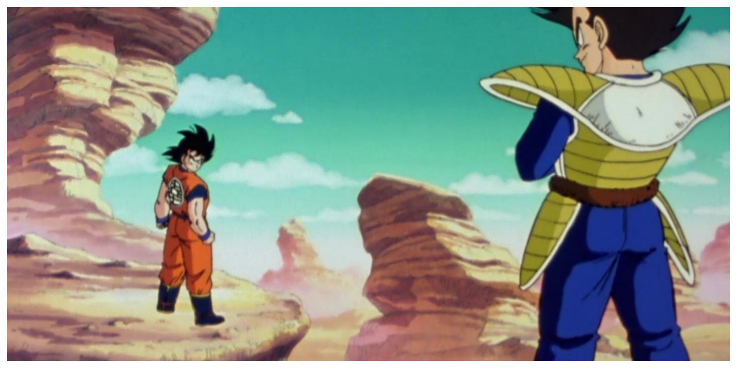 Goku affronte Vegeta dans la saga des Saiyans