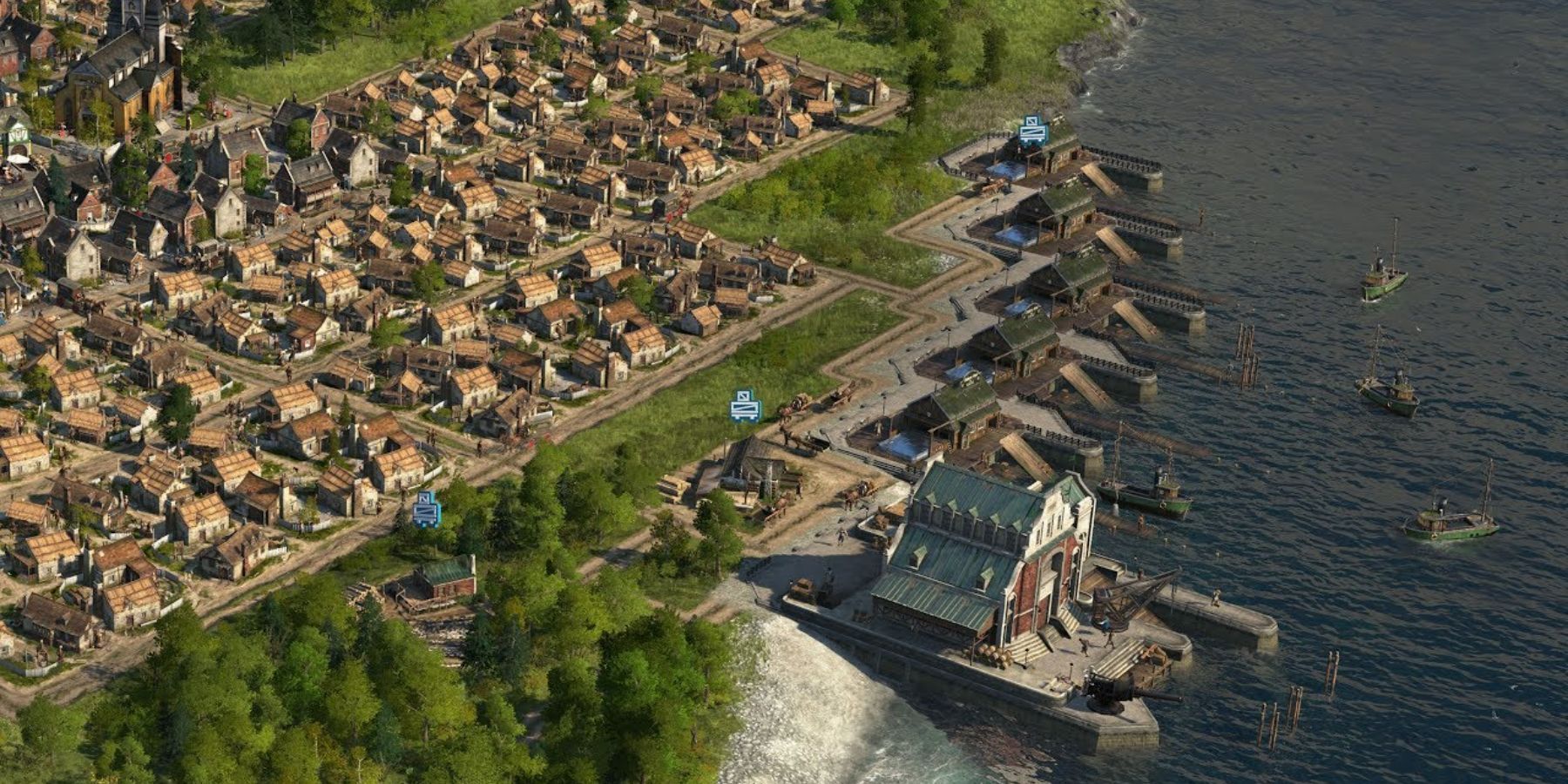 Una ciudad costera en Anno 1800