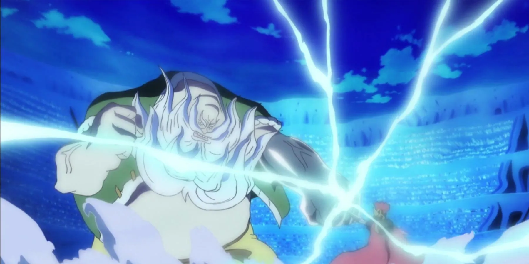 Don Chinjao de One Piece combattant contre Lucy