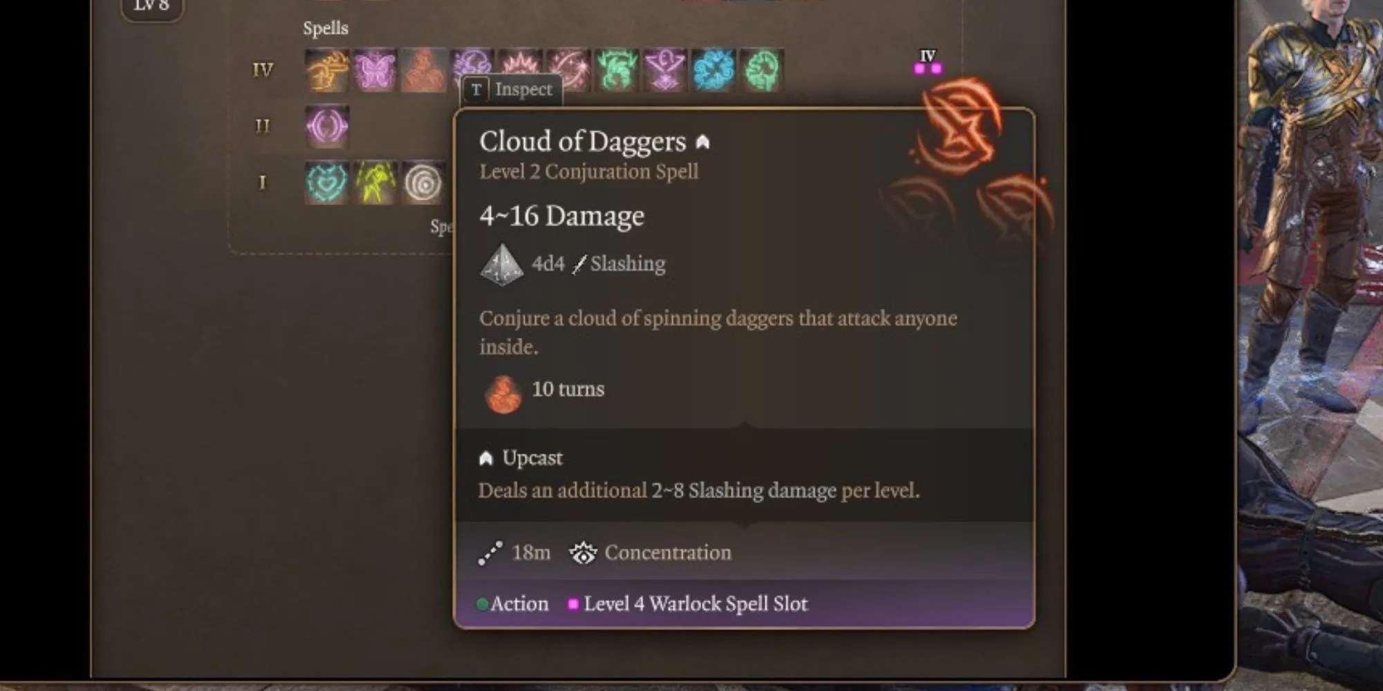 L'Incantesimo Cloud of Daggers in Baldur's Gate 3