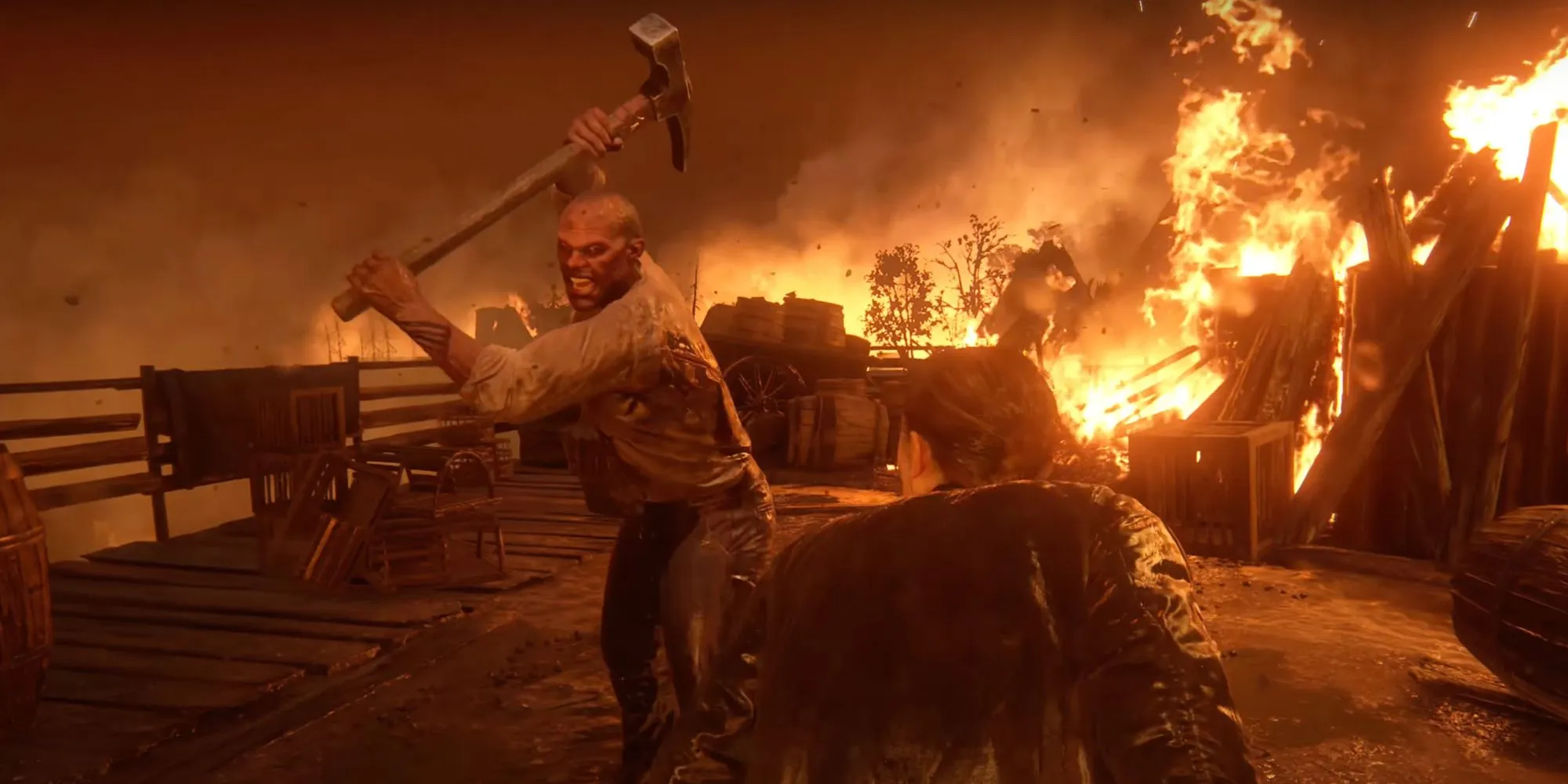 The Last of Us 2 RemasteredでのAbbyとLevの脱出中の最終の傷