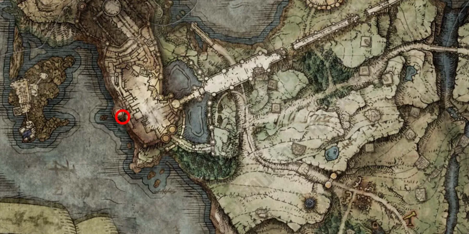 Emplacement des Crochets Griffes sur la carte dans Elden Ring