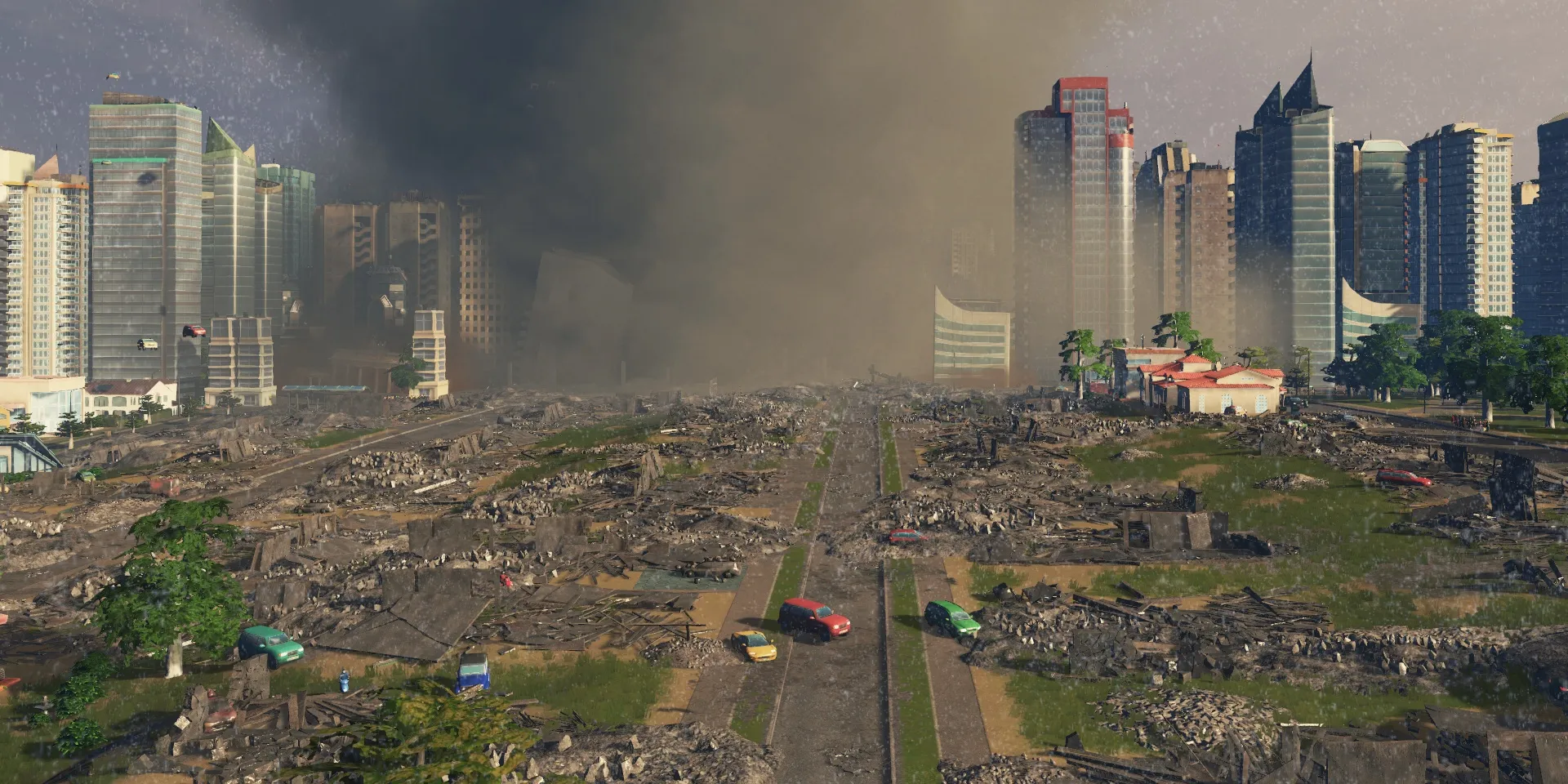 Развалины в городах: небоскребах