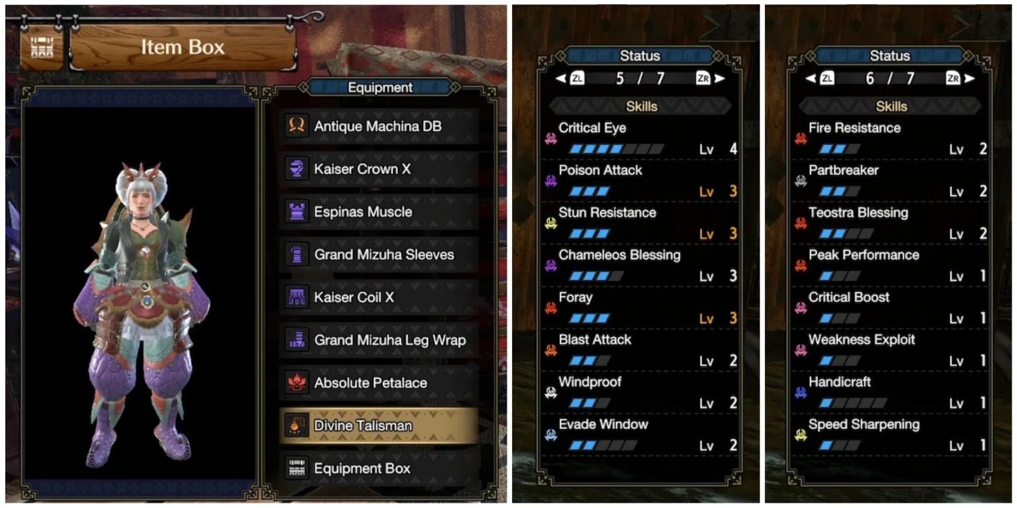 Dual Blades Set Armor, Skills