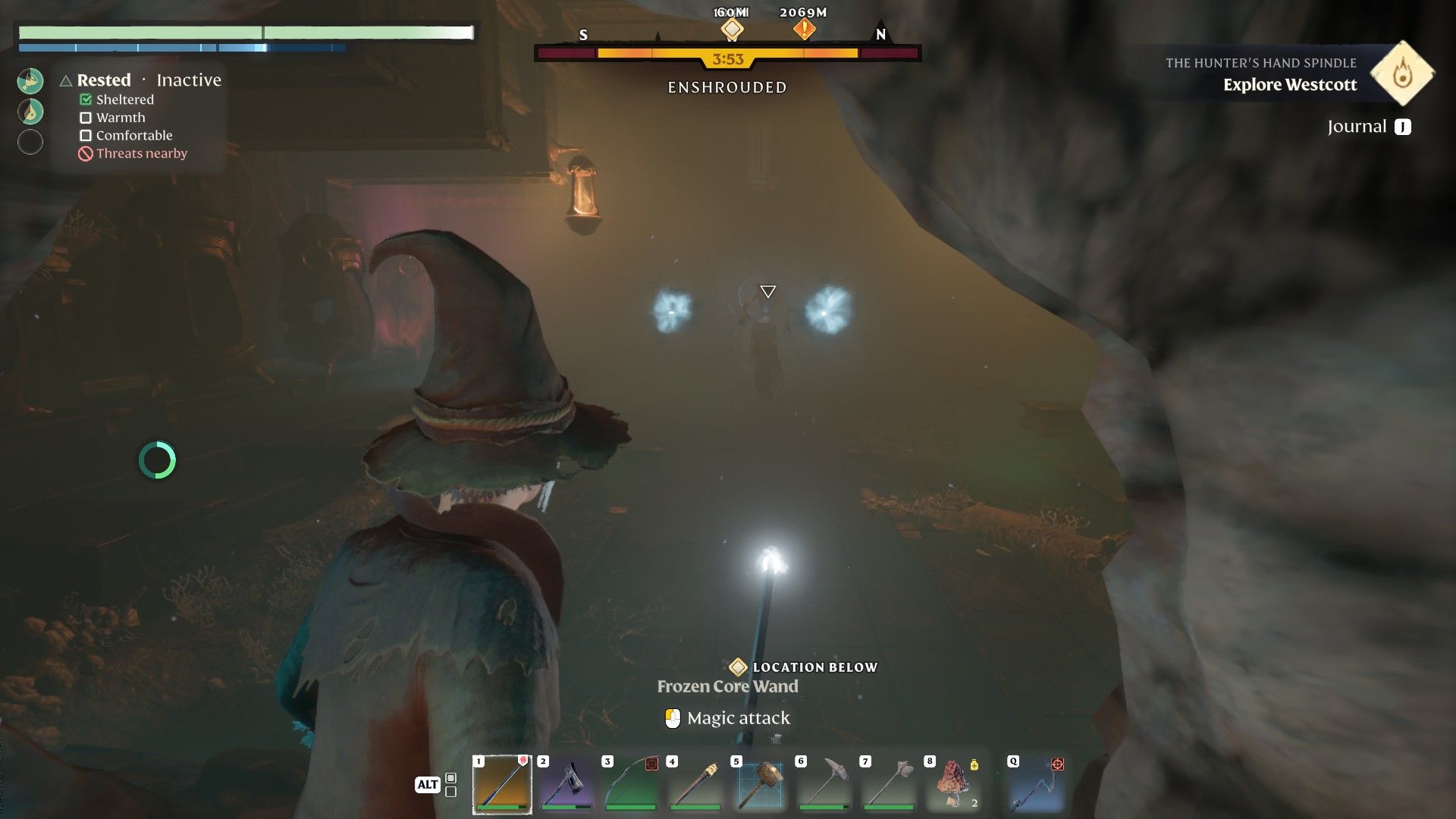 enshrouded final chamber of carpenters vault showing player facing enemy