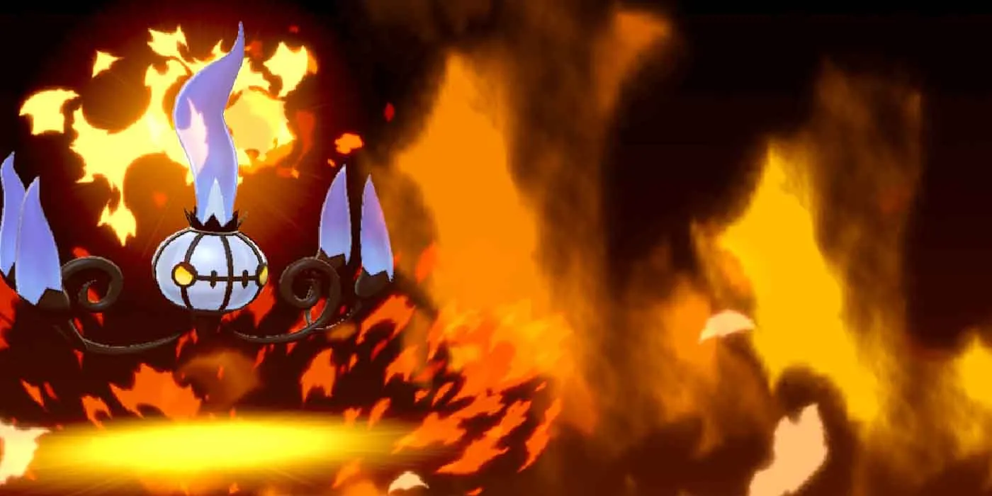 Inferno utilizzato su Chandelure in Pokémon Spada e Scudo