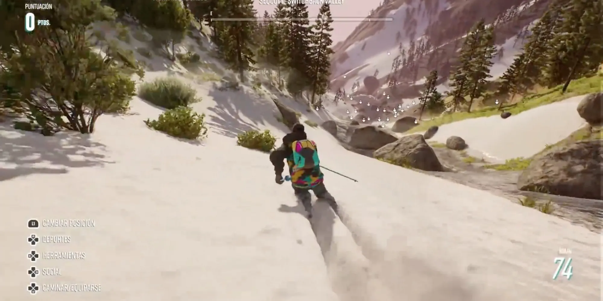 Giochi di corse più realistici - Riders Republic - Il giocatore corre lungo il pendio della montagna