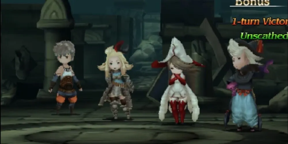 The Full Party In Bravely Default After A Battle