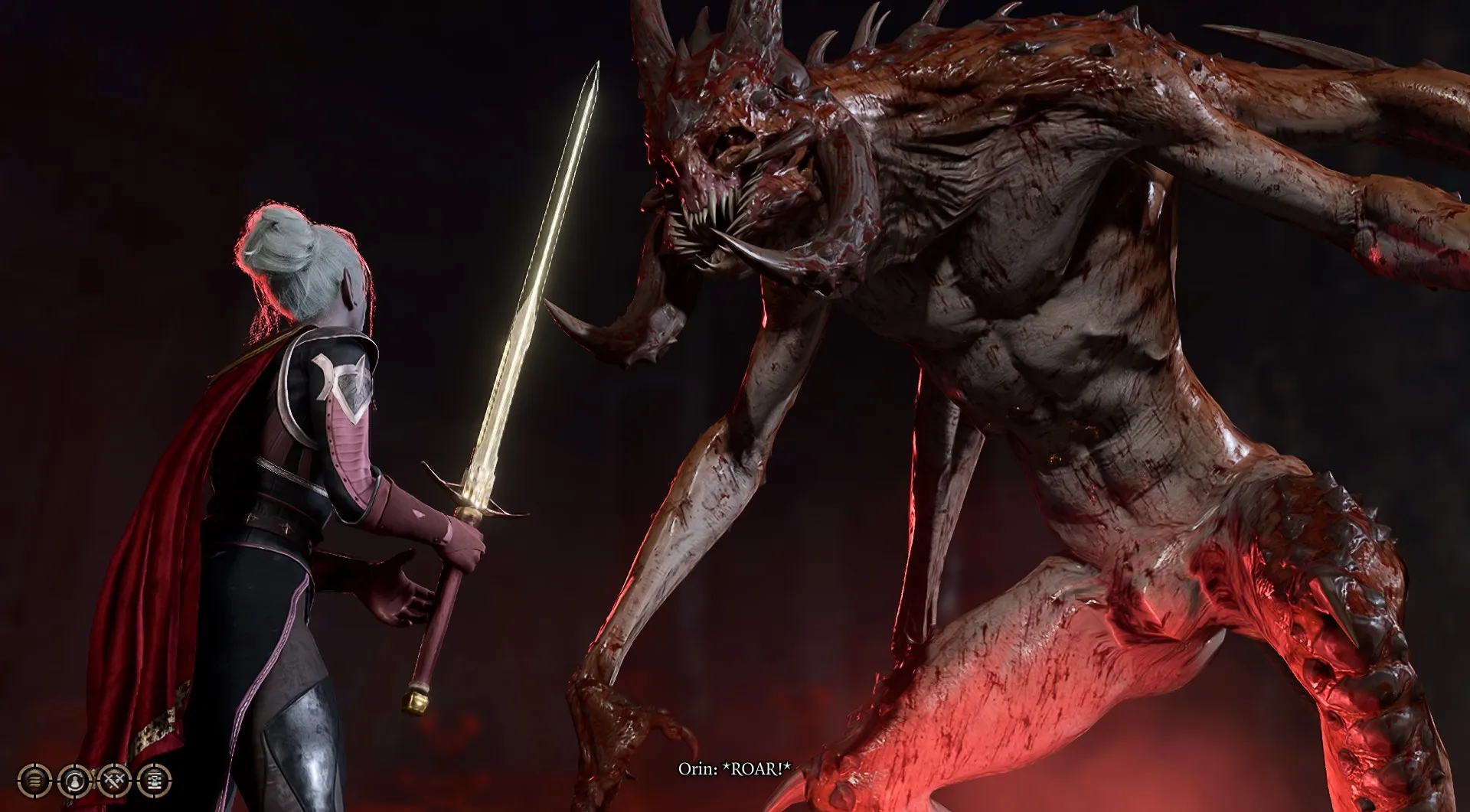 Redeemed Dark Urge Drow Sorcerer affronta Slayer Orin in un duello a morte in Baldur's Gate 3