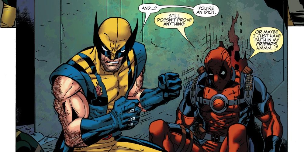 Wolverine and Deadpool fighting in issue 44