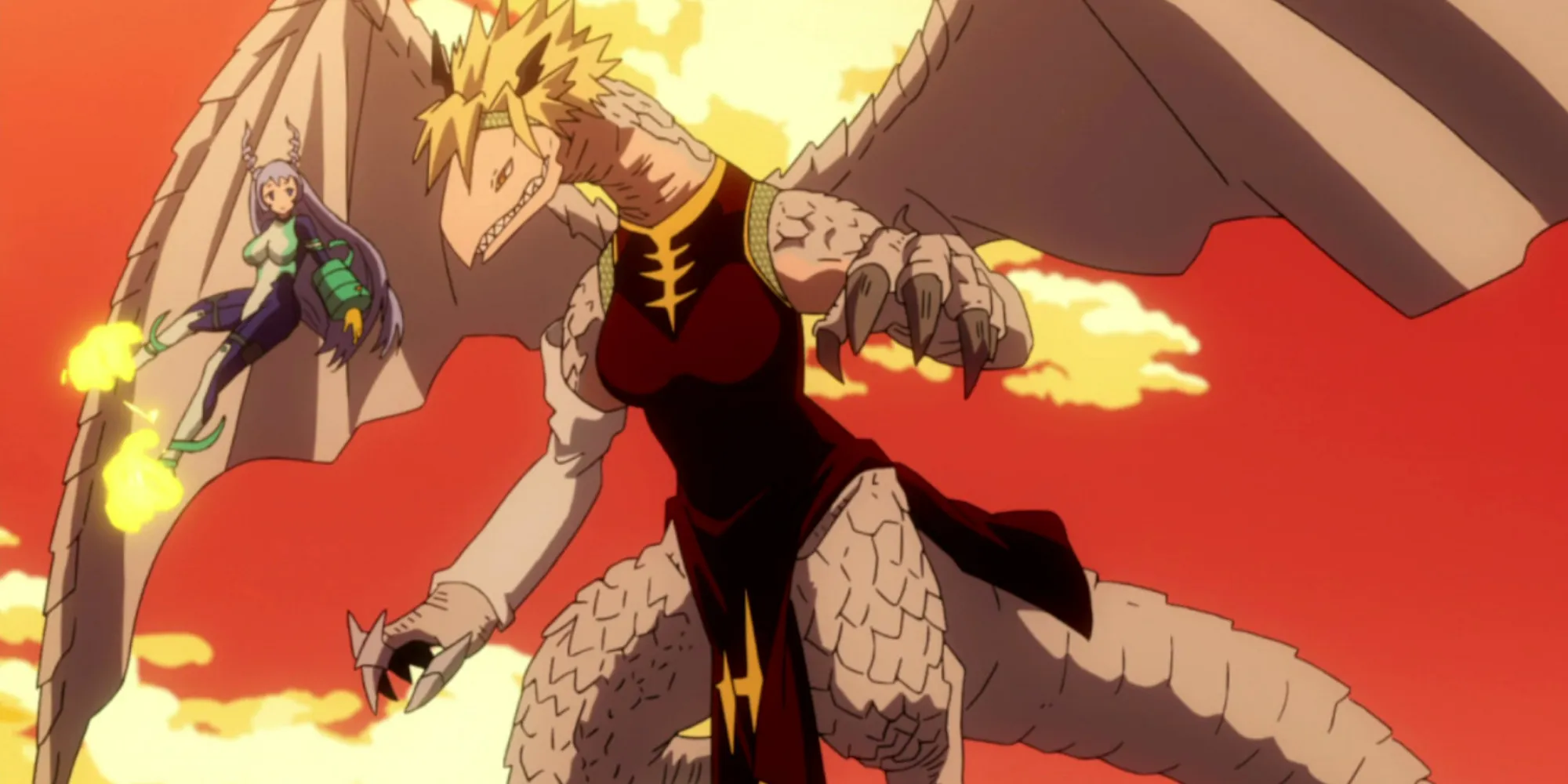 Ryukyu usando su quirk de dragón
